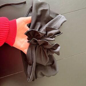 Black ruffle bikini top